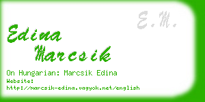 edina marcsik business card